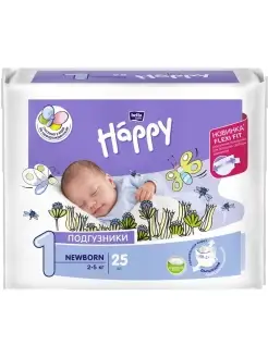 Подгузники детские Newborn, размер 1 (вес 2-5 кг), 25 шт