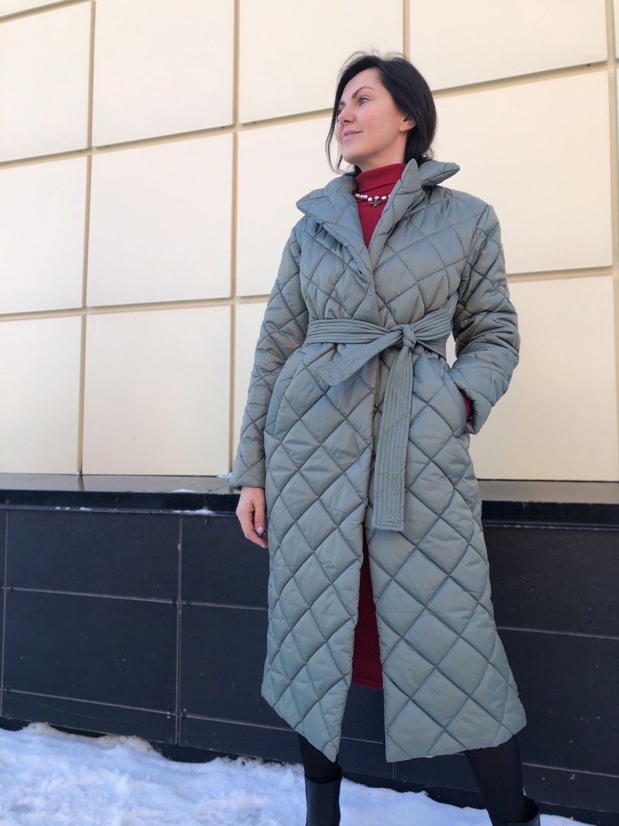 Стёганое пальто женское демисезонное 2022
