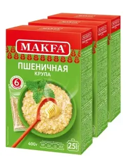 Крупа пшеничная "Полтавская", 3 шт. по 400г