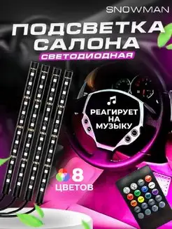 Подсветка в машину салона авто в ноги светодиодная лента rgb