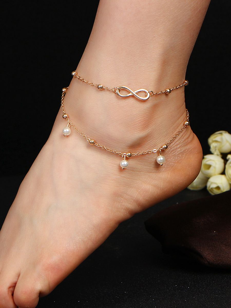 Золотые браслеты на ногу женские фото