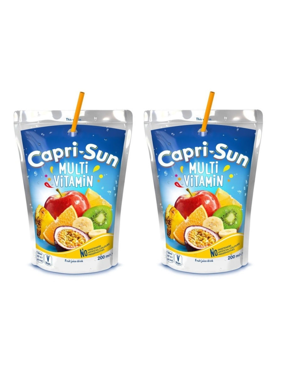 Каприсан. Capri Sun. Capri San сок. Сок в пакете с трубочкой Capri Sun. Напиток капри-Сан мультивитамин, 200мл.