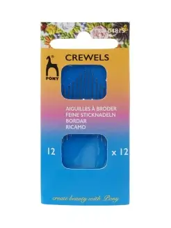 Иголки для шитья Crewels № 12, 12 шт