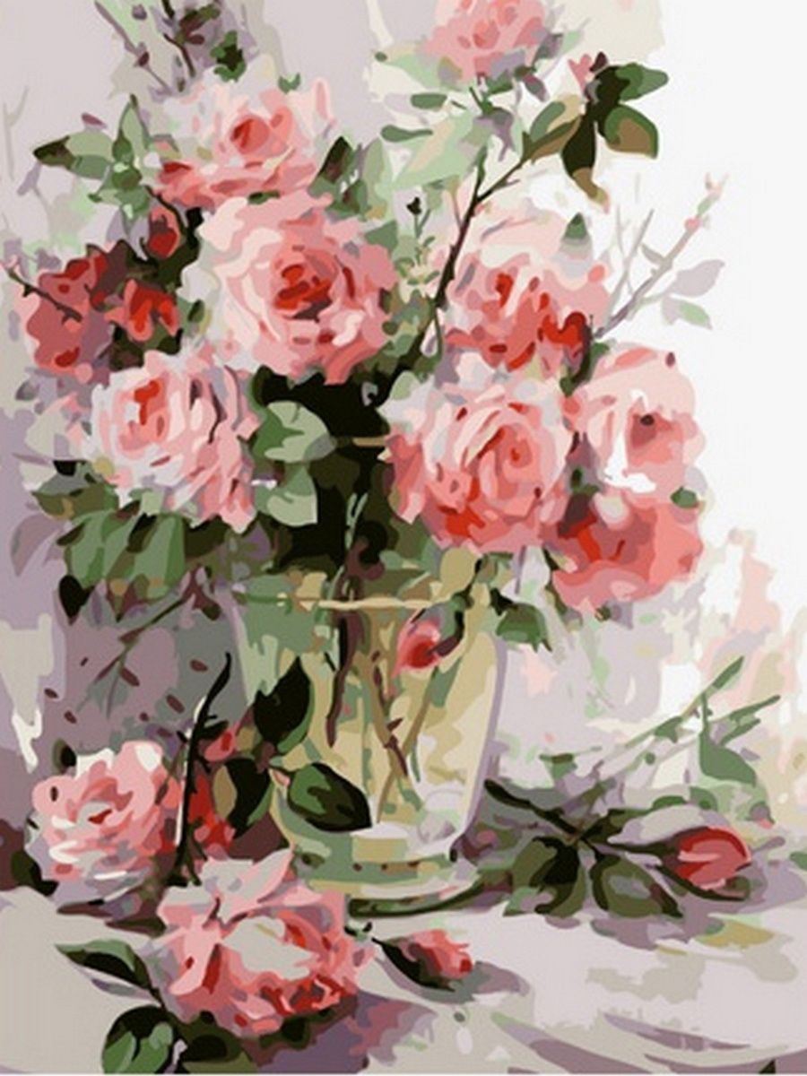 Акварельная живопись розы
