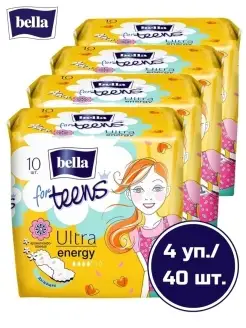 Прокладки гигиенические for teens energy, 10 шт.х4 уп