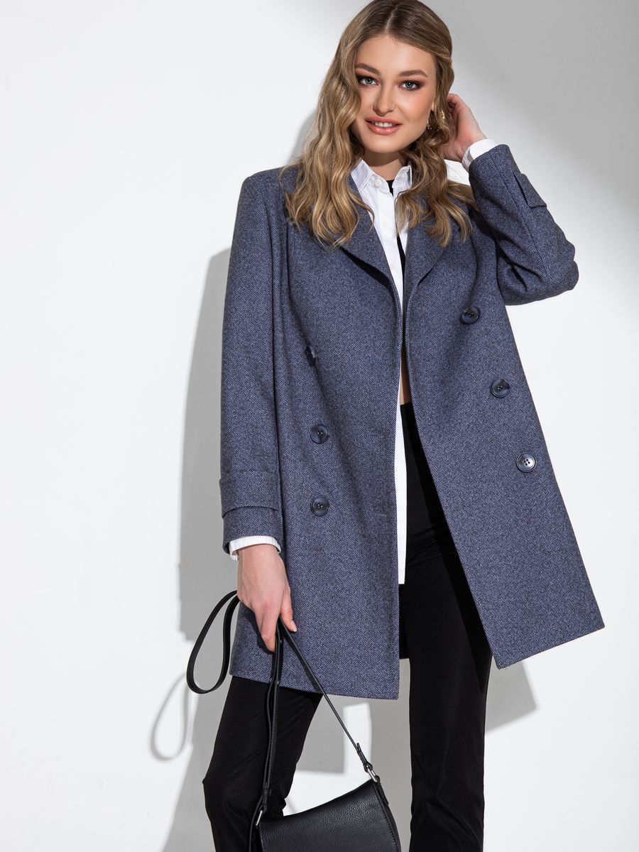 Укороченное модное пальто женское