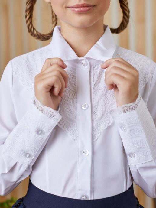 Красивые блузки для девочек в школу
