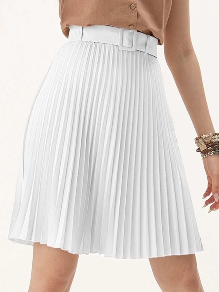 Белая юбка плиссе