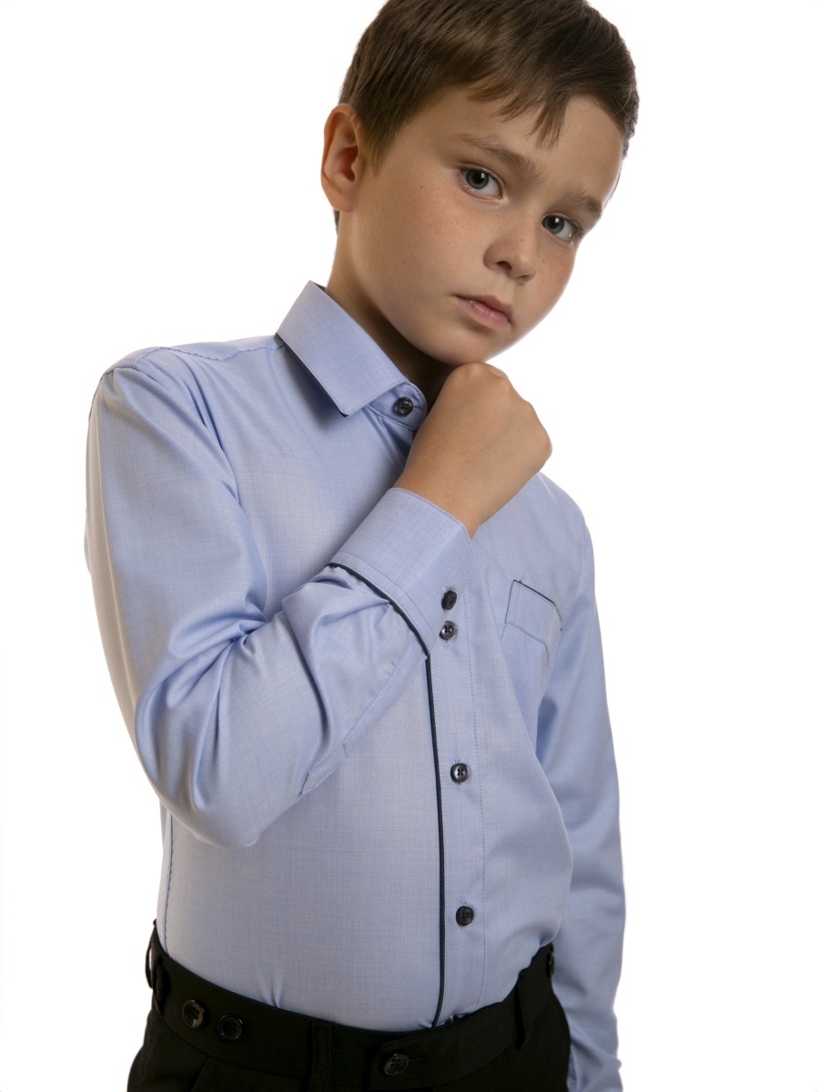 Голубая рубашка для мальчика в школу