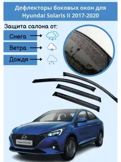 Дефлекторы на Hyundai Solaris с 2017 г для хундай солярис