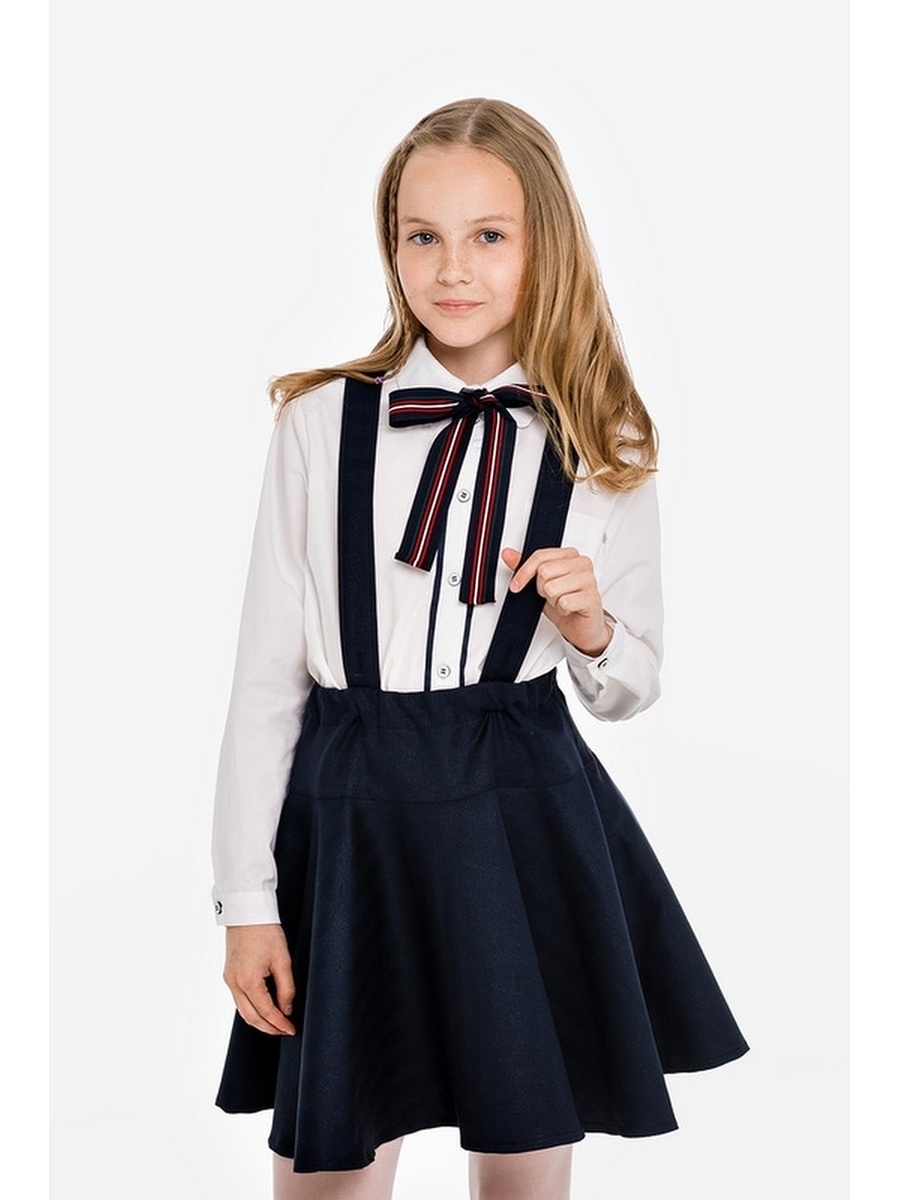 Школьная юбка с лямками для девочки