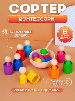 Сортер деревянный развивающий, детские игрушки Монтессори