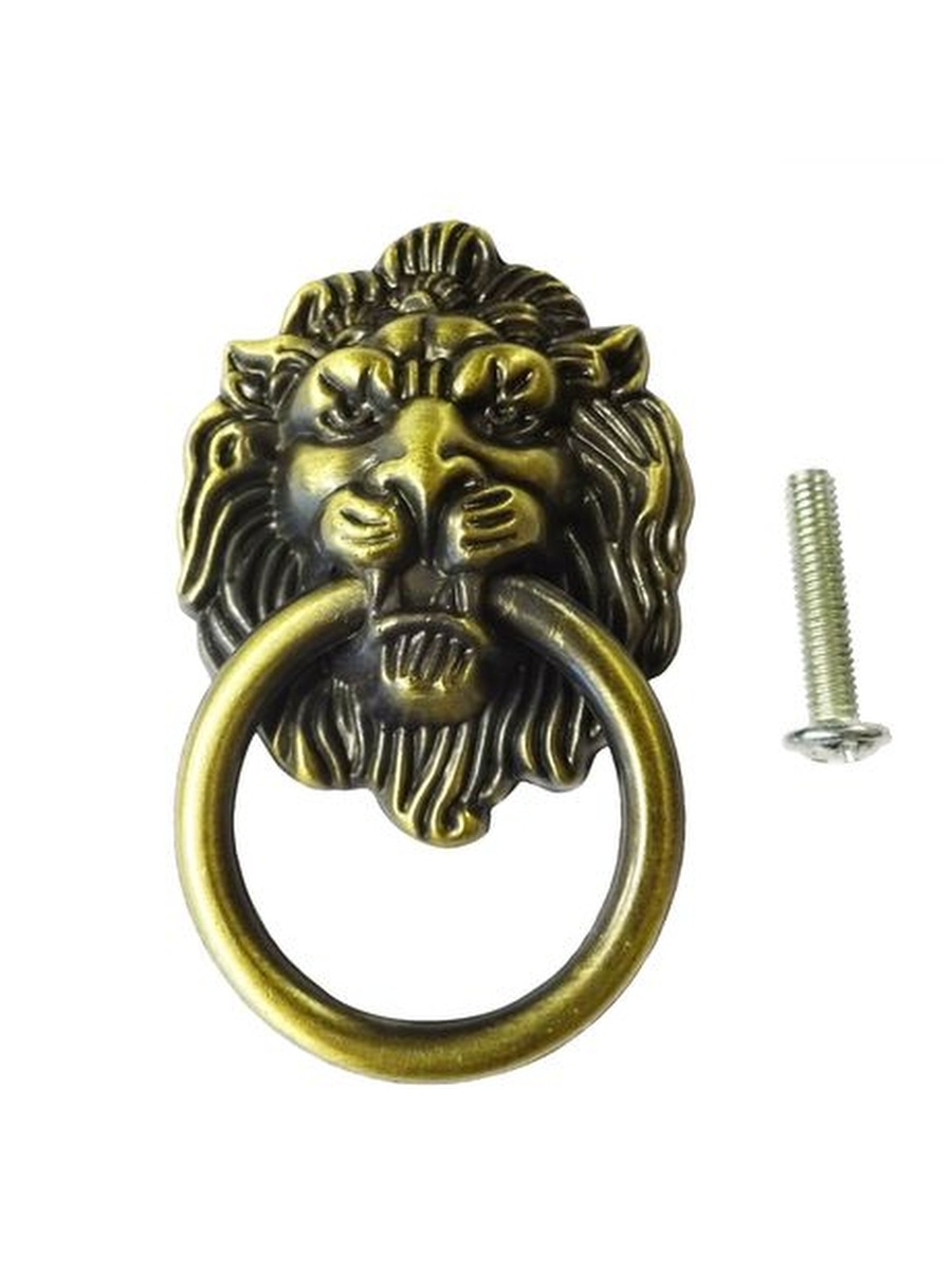 Ручка-кнопка мебельная Lion 40х50 мм, цвет бронза