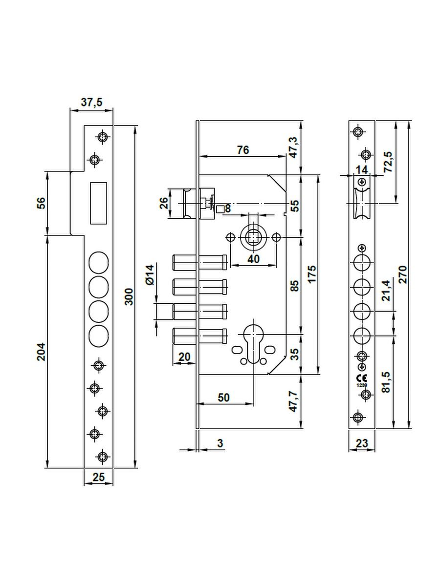 Врезной замок tesa r200b5scai