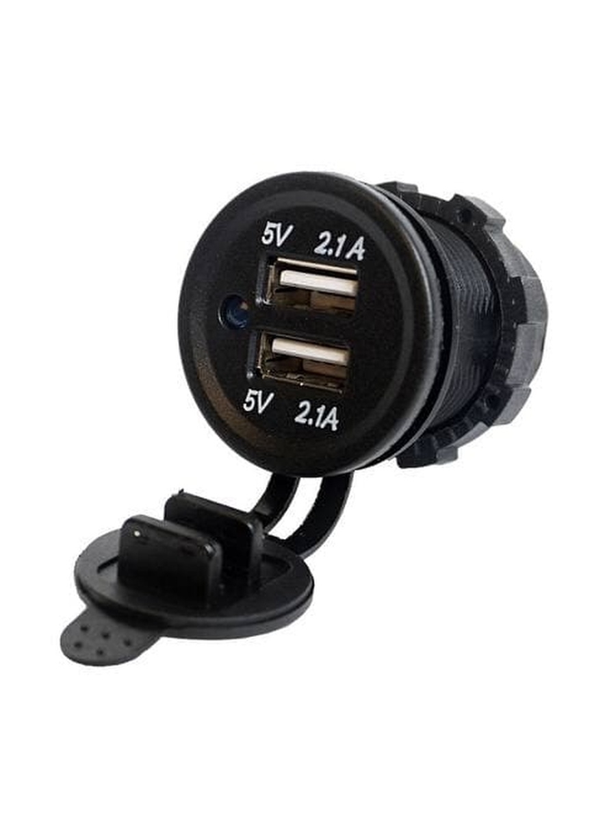 Разъем USB В авто (встраиваемый) 12v-24v 2usb SKU-a10 3.1a