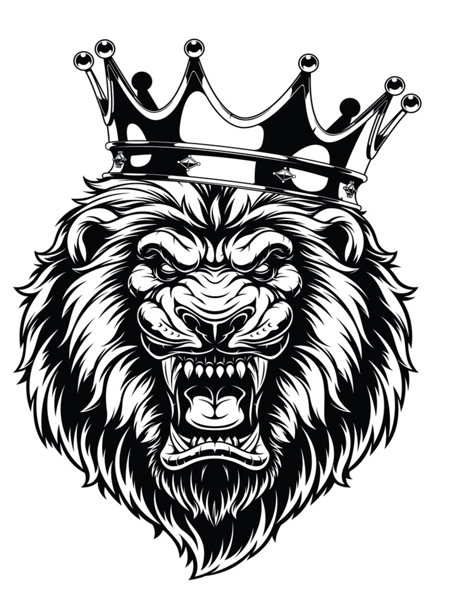 Наклейка Лев с короной