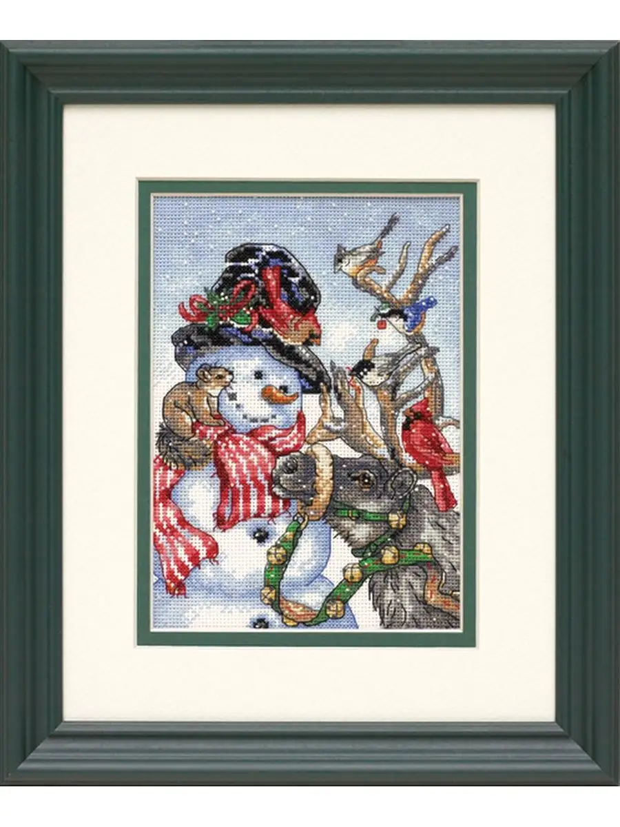 Бесплатная схема вышивки крестом «Новогодний снеговик»