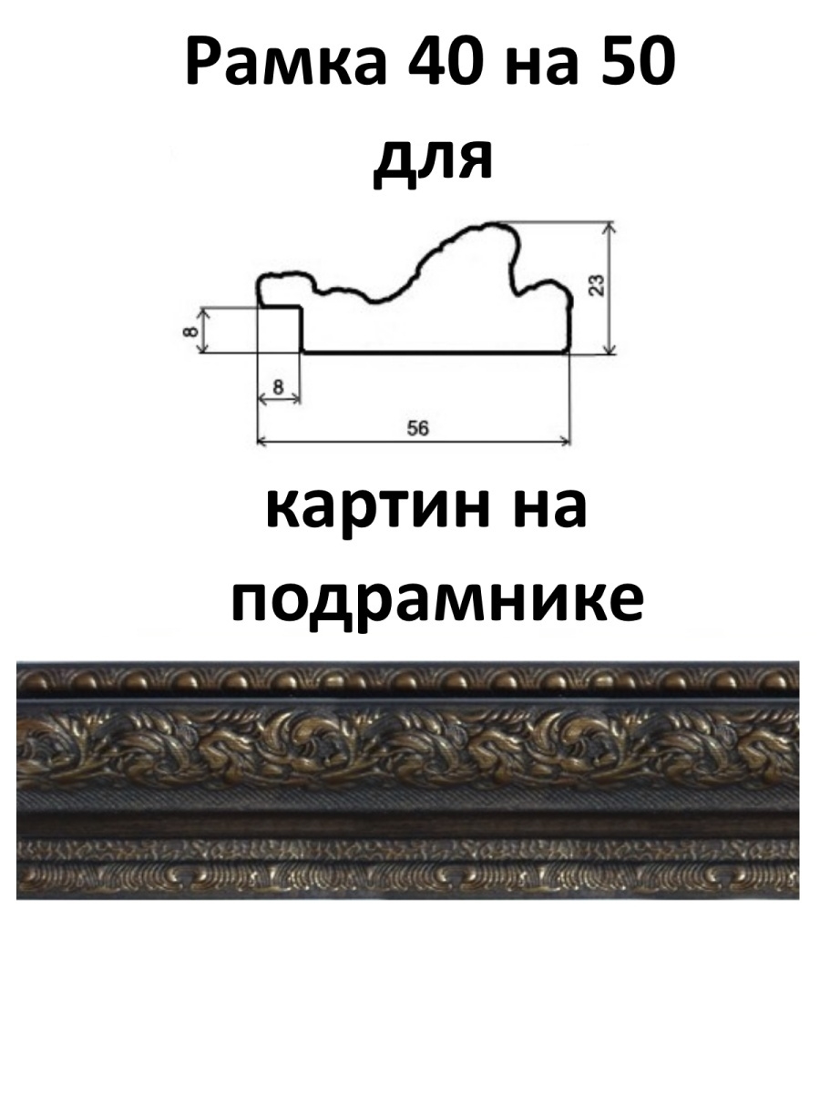 Багетная рамка для картины на подрамнике