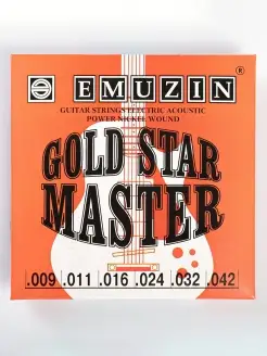 Струны "GOLD STAR MASTER" с обм из нерж стали .009 - .042