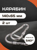 Карабины стальные с фиксатором 11,5мм 2шт бренд Forceberg HOME&DIY продавец Продавец № 49755