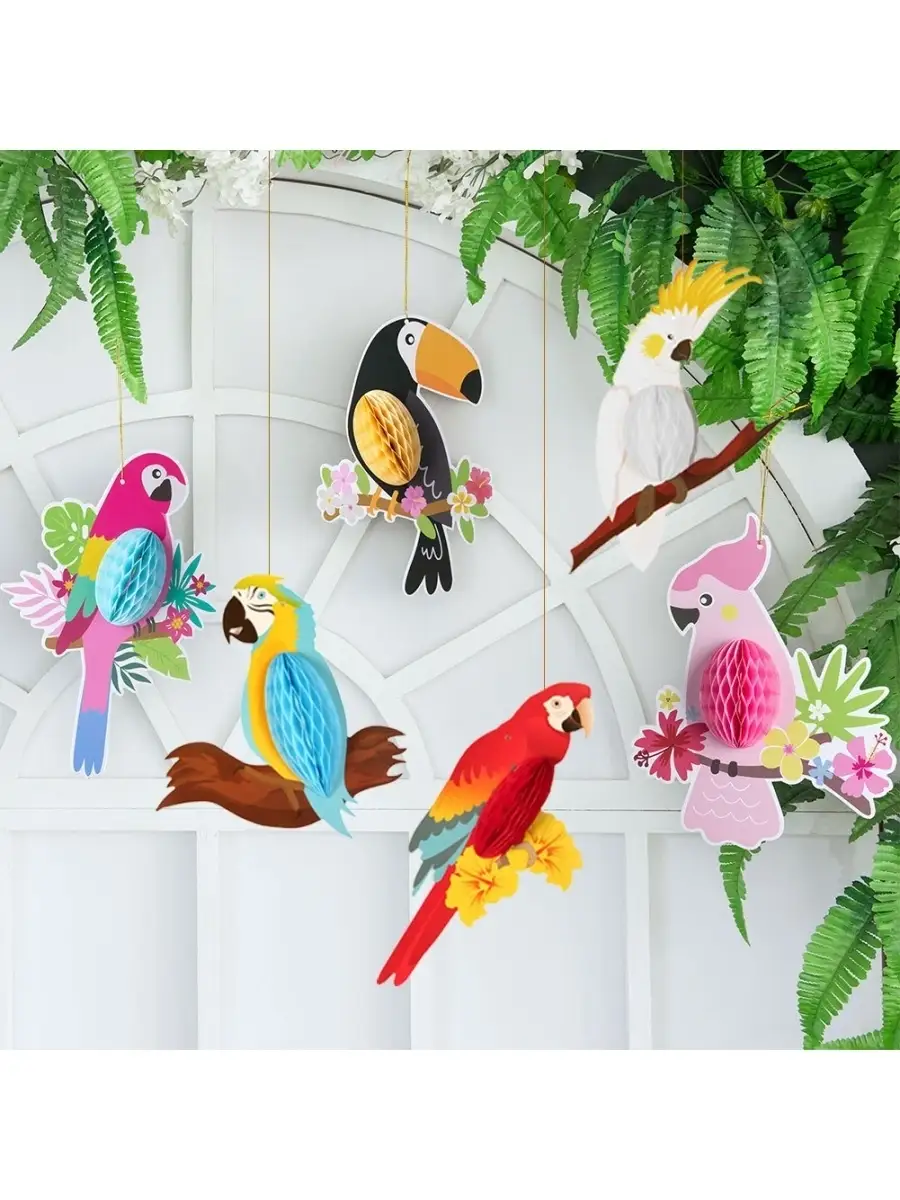 Birds theme. Украшения для бумажных попугаев. Коллекция игрушек тропические птицы. Гавайский попугай. Попугай вечеринка.