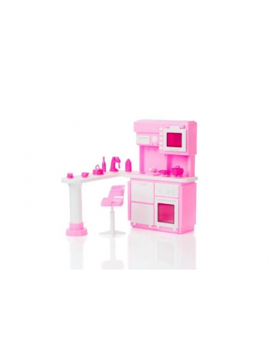 Мебель для кукол огонек кухня розовая (с-1388)