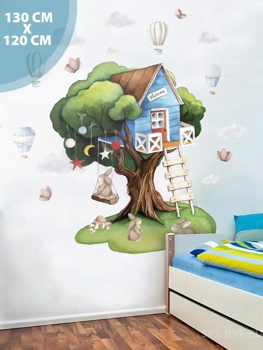 Домики на стене в детской комнате - 72 фото
