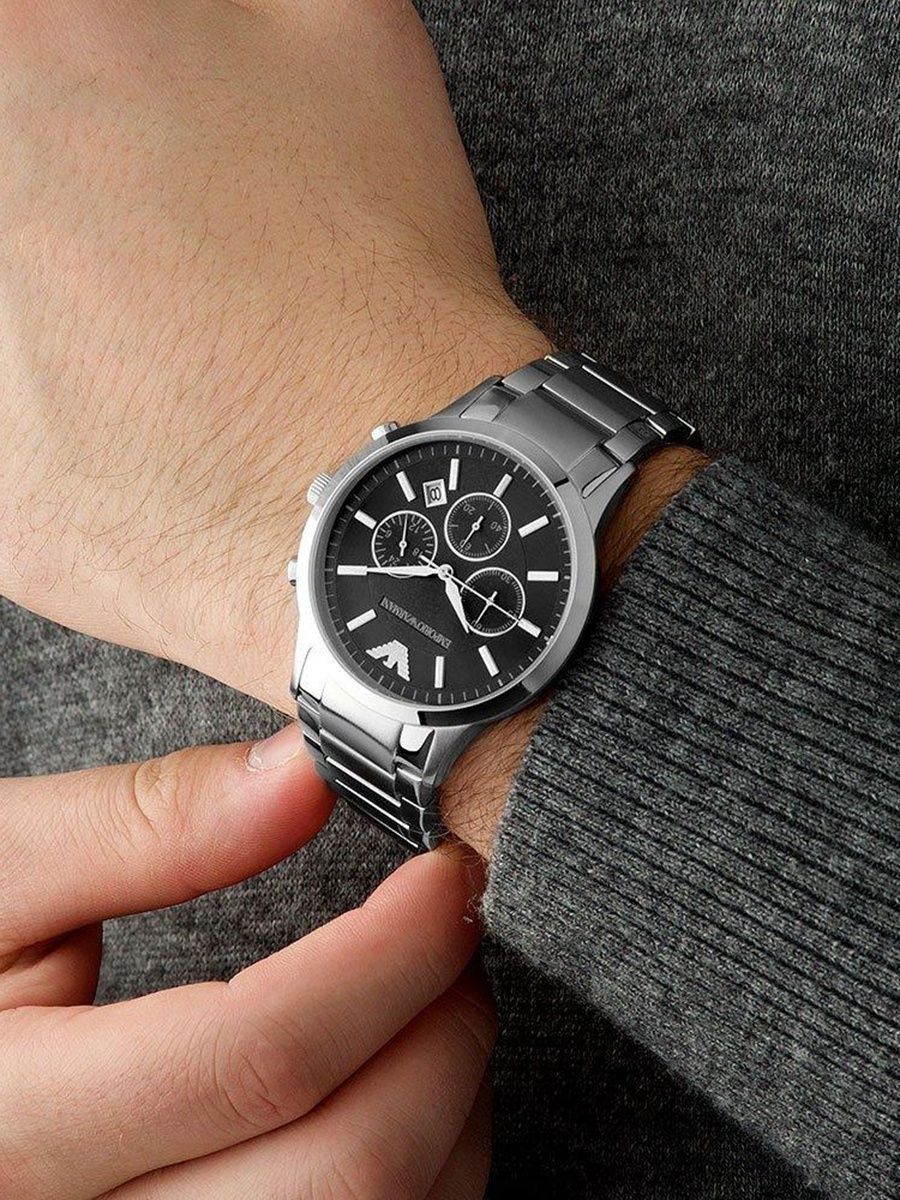Оригинальные мужские наручные часы Emporio Armani 43мм Emporio Armani  40906848 купить в интернет-магазине Wildberries