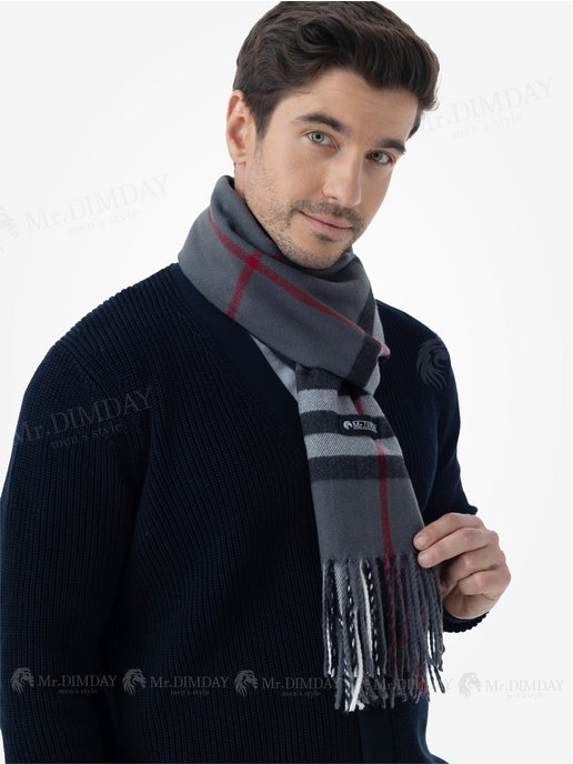 Мужской теплый шарф