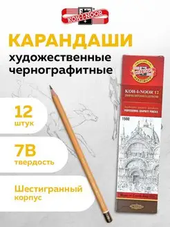 Карандаши простые чернографитные 12 штук