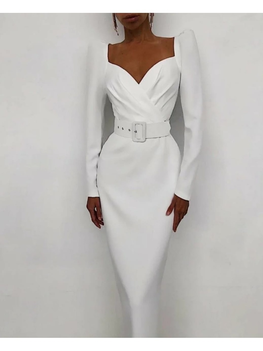 Белое платье модное