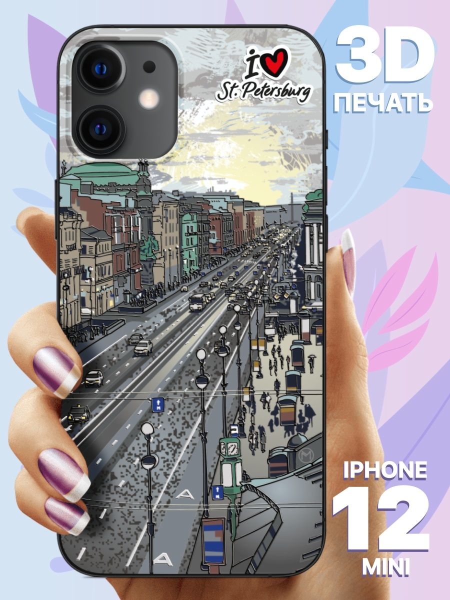 Чехол на iPhone 12 mini силиконовый с принтом для Айфон мини HAPPYTIME®  42756752 купить в интернет-магазине Wildberries