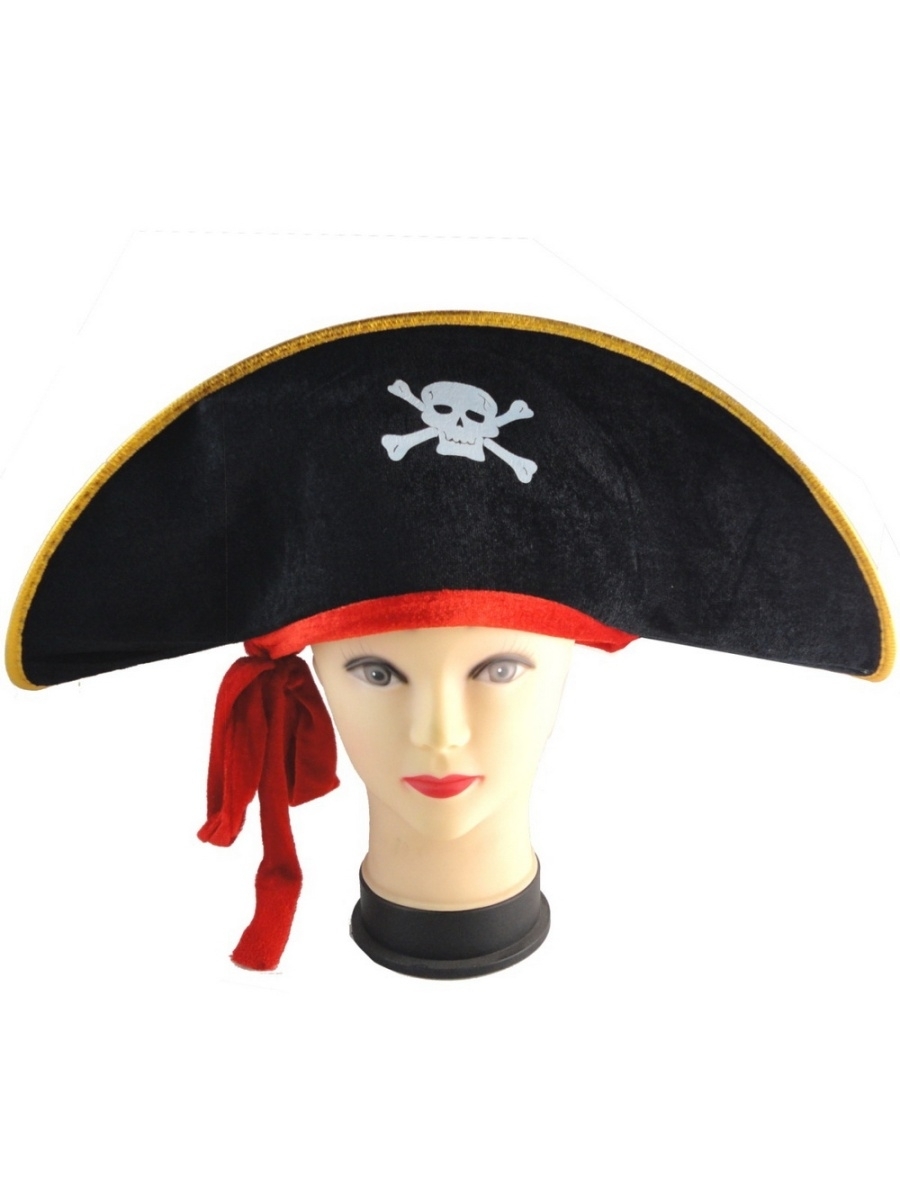 Шляпа пирата. Треуголка головной убор. Пиратская шапка. Пиратский головной убор.