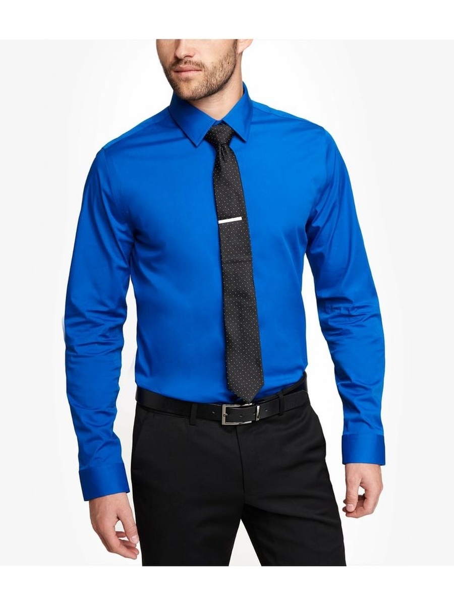 Темно синяя рубашка мужская