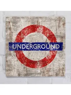 Винтажная картина Underground, ПВХ, 30х30 см